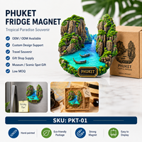Aimant de réfrigérateur personnalisé en résine 3D, impression bateau, pour souvenirs de voyage en Thaïlande, vente en gros
