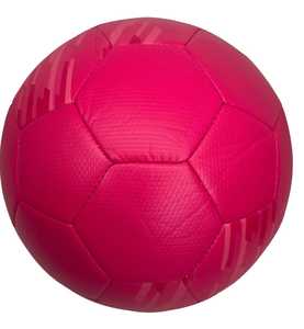 Ballon de football en cuir PU rose taille 5 pour entraînement et match, logo personnalisé, intérieur/extérieur - Product Image 1