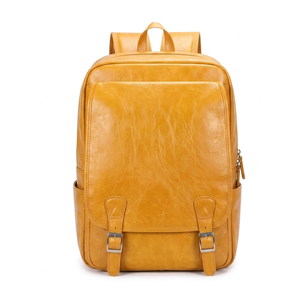 Men's Fashionable Geometric Waterproof PU Leather Laptop <b>Backpack</b> USB Polyester Lining Zipper Closure for College Office Travel - Product Image 5