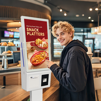 Kiosque de paiement intérieur avec imprimante, écran tactile de 21,5 pouces pour commande automatique, avec machine de paiement, code QR et NFC