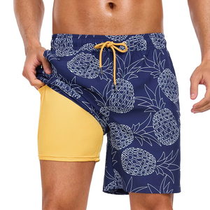 Pantalones Cortos Deportivos para Hombre, Tejidos, 100% Poliéster, Sólidos, Casuales, de Cintura Media, Transpirables, con Cordón Ajustable, Estilo Bermuda - Product Image 4