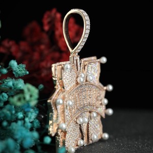 VVS Moissanite S925 <b>Silver</b> IGI Certified Diamond Pendants Hiphop Gold Plated Custom M Letter Shape Diamond Pendants & <b>Charms</b> - Product Image 2