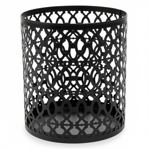 Portavelas Cilíndrico de Metal Verde con Diseño Geométrico Recortado para Decoración del Hogar, Bodas, Vajilla Navideña - Product Image 5