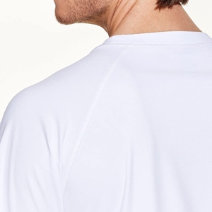 T-shirt Rash Guard unisexe blanc à manches longues avec poche avant, séchage rapide, respirant, Spandex/Polyester 180g, haut de sport - Product Image 3