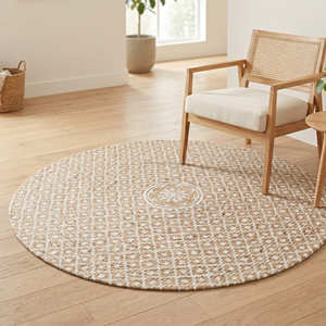 <b>Large</b> Multicolor Printed Braided Jute Living Room <b>Rug</b> for Bohemian Eclectic & Designer Interiors - Product Image 6