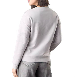 Nouveau stock, faible MOQ, sweat-shirt femme à strass, taille adulte, vente chaude, sweat-shirt femme à strass - Product Image 6