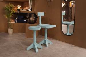 Taburete Giratorio de Madera con Base de Madera Natural, Ecológico, Compacto, para Hogar, Cocina, Bar, Cafetería, Dormitorio, Interior Rústico - Product Image 2
