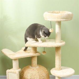 Albero per Gatti con Tiragraffi in Legno e Pino per Gioco ed Esercizio - Product Image 6