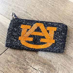 Sac à main rectangulaire en coton à thème sportif personnalisé, fait à la main avec des perles de verre noires de Géorgie, pour les occasions spéciales - Product Image 6