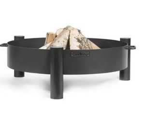 Brasero d'extérieur moderne en acier avec pieds croisés, foyer rond pour bois et charbon, chauffage de patio et jardin - Product Image 4