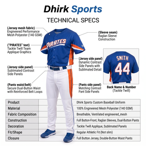 Maillot de baseball personnalisé entièrement sublimé, uniforme OEM pour équipes scolaires et ligues amateur, en polyester avec logo brodé - Product Image 5