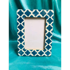 Cadre photo en bois indien fait main avec incrustation de os, personnalisable, en MDF, motif décoratif, vertical ou horizontal, écologique - Product Image 4