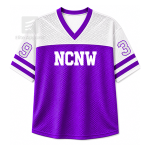 Camiseta personalizada NCNW Sorority con cuello en V, bloques de color verde y blanco, manga corta, estilo casual para mujer, de malla de poliéster. - Product Image 1