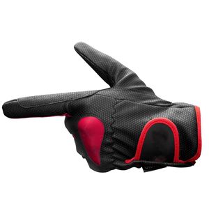 Black Microfiber Equestrian Riding Gloves with Red Accents Breathable Non-Slip Design with Non-Slip Silicone Custom Design - Product Image 3