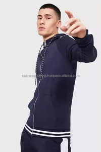 Sialverse personalizado 2 piezas Joggers chándal estampado Zip Hood ropa de gimnasio para hombres de talla grande deportes de invierno rayas ecológicas - Product Image 3