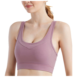 เสื้อชั้นในกีฬาแบบ Racerback สำหรับผู้หญิง คอกว้าง สีลาเวนเดอร์ ระดับการซัพพอร์ตปานกลาง ระบายอากาศได้ดี เหมาะสำหรับโยคะและออกกำลังกาย - Product Image 3