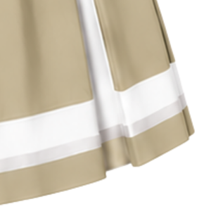 Jupe plissée beige de cheerleading avec bordure à rayures blanches, uniforme de performance athlétique pour femmes et filles, tenue d'équipe - Product Image 5