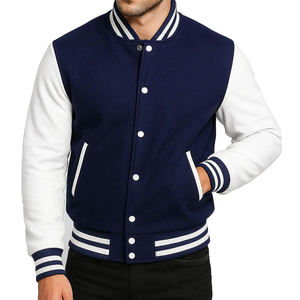 Chaqueta Varsity Unisex de Moda, Chaqueta Bomber de Béisbol Universitaria para Hombre, Chaqueta de Lana y Cuero Sintético - Product Image 3