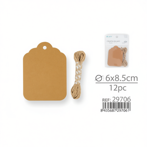 ป้ายแขวนอิลัน ขนาด 6x8.5 ซม. ป้ายกระดาษคราฟท์สำหรับเสื้อผ้า 12 ชิ้น - Product Image 1