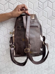 Stylish Cowhide Leather Backpack Multi-Pockets New Design Unisex School Bag Features Fashionable Wholesale Bulk - Product Image 4