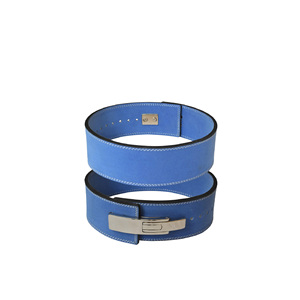 Ceinture de musculation en cuir bleu de qualité supérieure, robuste, avec boucle à levier, pour l'entraînement en salle de sport, équipement de fitness professionnel, soutien optimal - Product Image 1