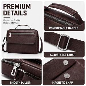 Bolso Bandolera Minimalista de Cuero Genuino Internacional, Resistente, con Patrón de Cocodrilo y Cierre de Cremallera para Actividades al Aire Libre - Product Image 3