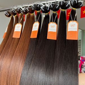 Vente en gros d'extensions de cheveux de trame de cuticules vietnamiennes haut de gamme super doublement étirées alignées 100% extensions de cheveux humains vierges - Product Image 2