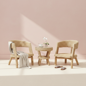 Conjunto de Muebles de Patio Modernos de Mimbre, Mesa de Bistró de Lujo para Resort de Playa, Silla de Acento de Perfil Bajo, Asientos de Ocio Costeros para Exteriores - Product Image 4