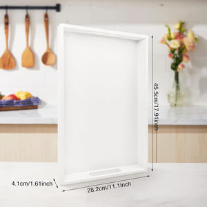 High Quality Handmade MDF Serving <b>Tray</b> <b>with</b> Cutout <b>Handles</b> Multi use Decorative <b>Tray</b> for Dinner Drinks Snacks Kitchen & Bathroom - Product Image 4