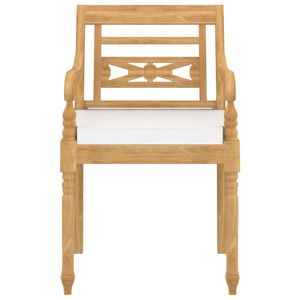 Juego de 8 Sillas de Jardín de Madera de Teca con Cojines Blancos para Exteriores - Product Image 4