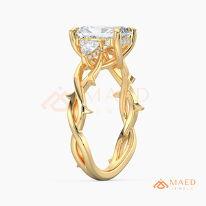 แหวนหมั้นทองคำ 14K ทรงเหลี่ยมมรกตประดับมอยส์ซาไนต์ วินเทจ เครื่องประดับเจ้าสาวงานแต่งงาน สหรัฐอเมริกา ของขวัญสุดหรู - Product Image 6