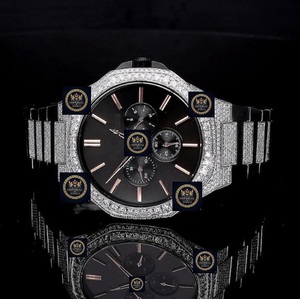 Montre de luxe sportive de haute qualité en acier inoxydable avec verre Moissanite, mouvement mécanique, GPS, date automatique, aiguille, unisexe, pour le quotidien - Product Image 2