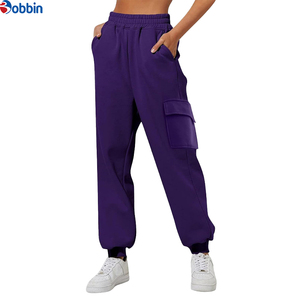 Nouveau design, dernière collection : Pantalon cargo pour femme, taille haute, avec cordon élastique, coupe large, décontracté, style workwear - Product Image 2