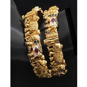 Dazzling Premium Quality Gold Finish Two Set OF Openable Fashion Bangles for Women Wedding Wear Collection - Product Image 1