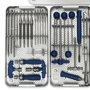 Ensemble de fixation orthopédique de la colonne vertébrale, composants en titane, vis pédiaculaires, tiges, crochets, connecteurs, équipement d'implantation chirurgicale, chirurgie spinale - Product Image 3