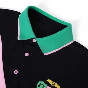 AKA <b>Black</b> Premium 08 <b>Polo</b> <b>Shirt</b> <b>Women</b> Greek Letter Embroidered Classic Collar Short Sleeve Top Quality Fabric Comfortable Fit - Product Image 4