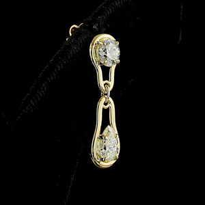 Pendientes de Dos Piedras con Diamantes Cultivados en Laboratorio, Corte Redondo y en Forma de Pera, Oro de 10K-18K, Plata 925/935, Joyería Fina para Bodas y Fiestas - Product Image 4