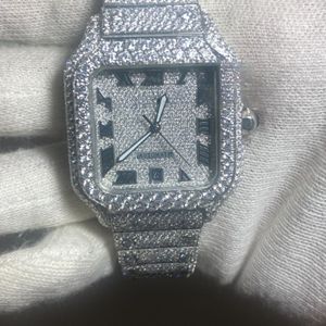 Reloj de Joyería Hip Hop con Diamantes Moissanite Cultivados en Laboratorio, Corte Redondo VVS, Correa de Goma, Reloj Mecánico Hecho a Mano - Product Image 2