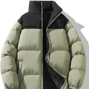 Wholesale Custom Men's Puffer <b>Jacket</b> New Design Fashion Quilted Bomber <b>Jacket</b> Hood White Waterproof Bubble Leather Plus Size - Product Image 1