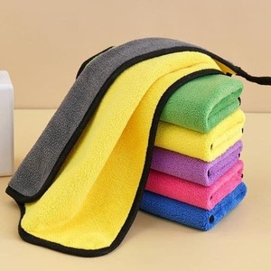 Ensemble de serviettes de nettoyage en microfibre, couleur unie, rectangulaires, séchage rapide, pour cuisine et voiture, tissu uni tissé - Product Image 1