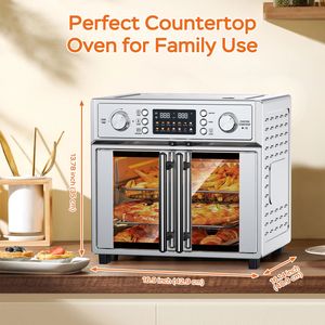 29.5QT French Door Stainless Steel Air Fryer <b>Toaster</b> Oven Combo Large Countertop Oven with 14 Presets Digital Control - Product Image 5