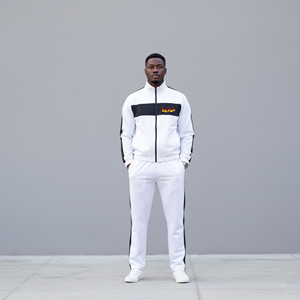 Wholesale Custom Made Windproof custom screen Printed logo men's <b>Tracksuit</b> 2 tone Eco-Friendly Regular fit men's 2 piece set - Product Image 4
