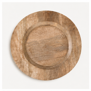 Handcrafted Mango Wood Charger <b>Plate</b> Eco-Friendly Round Wooden Dinnerware for Rustic Farmhouse Table <b>Decor</b> and Events - Product Image 1
