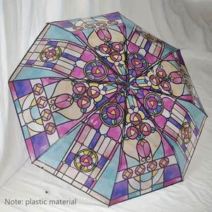 Parapluie pliant automatique au design moderne avec motif poétique romantique pour les voyages - Product Image 1
