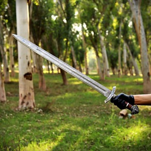 ดาบเหล็กดามัสกัส ดาบไวกิ้งคมกริบ ดาบยุคกลาง ดาบไวกิ้งชาวเหนือ พร้อมปลอกดาบ ของขวัญส่วนตัว ของขวัญเพื่อนเจ้าบ่าว - Product Image 5