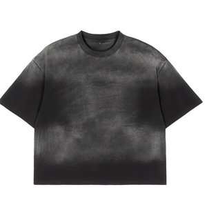T-shirt vintage délavé à l'acide en coton épais, style streetwear, usine de vêtements OEM ODM - Product Image 1