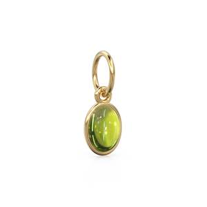 Colgante de Oro Sólido con Cabujón Ovalado de Peridoto Verde / Colgante de Oro Hecho a Mano con Gema de Olivino Verde / 1 Pieza de Joyería de Oro Amarillo de 14k - Product Image 4