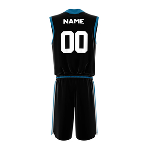 Créez votre propre uniforme de basket-ball avec logo personnalisé à prix avantageux, entièrement imprimé par sublimation, tailles jeunes, ensemble maillot et short. - Product Image 3