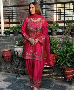 Salwar Kameez Tradicional de Estilo Indio Pakistaní para Mujer, Ropa Casual de Fiesta, Seda Chinnon Pura y Pesada con Bordado, Envío Inmediato 2025 - Product Image 4