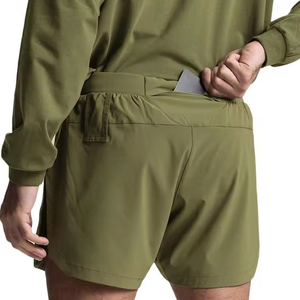 Customizable Front Summer Sports Shorts Quick Drying Double <b>Layer</b> Jogging Fitness <b>Mid</b> Waist Elastic Casual Solid Pattern 100% - Product Image 4